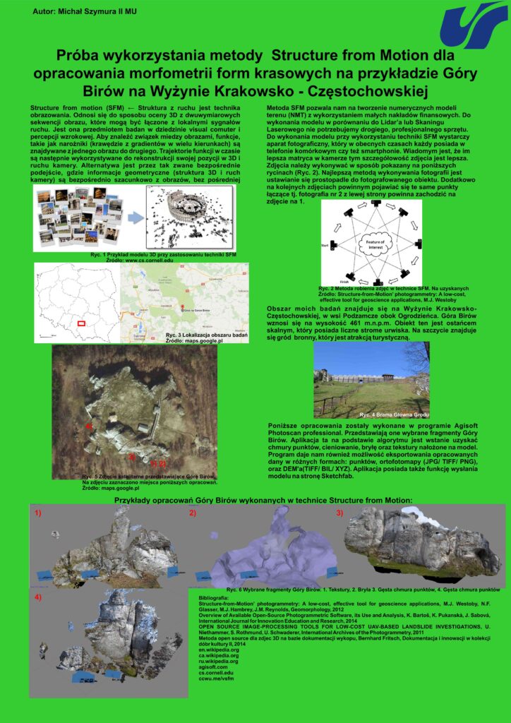 Michał SZYMURA Próba wykorzystania metody Structure from Motion dla opracowania morfometrii form krasowych na przykładzie Góry Birów na Wyżynie Krakowsko-Częstochowskiej