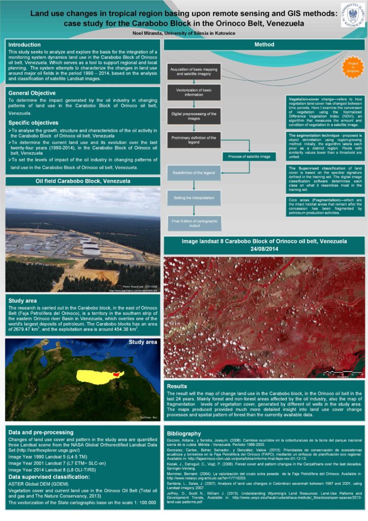 Noel MIRANDA Land use changes in tropical region basing upon remote sensing and GIS methods: case study for the Carabobo Block in the Orinoco Belt, Venezuela