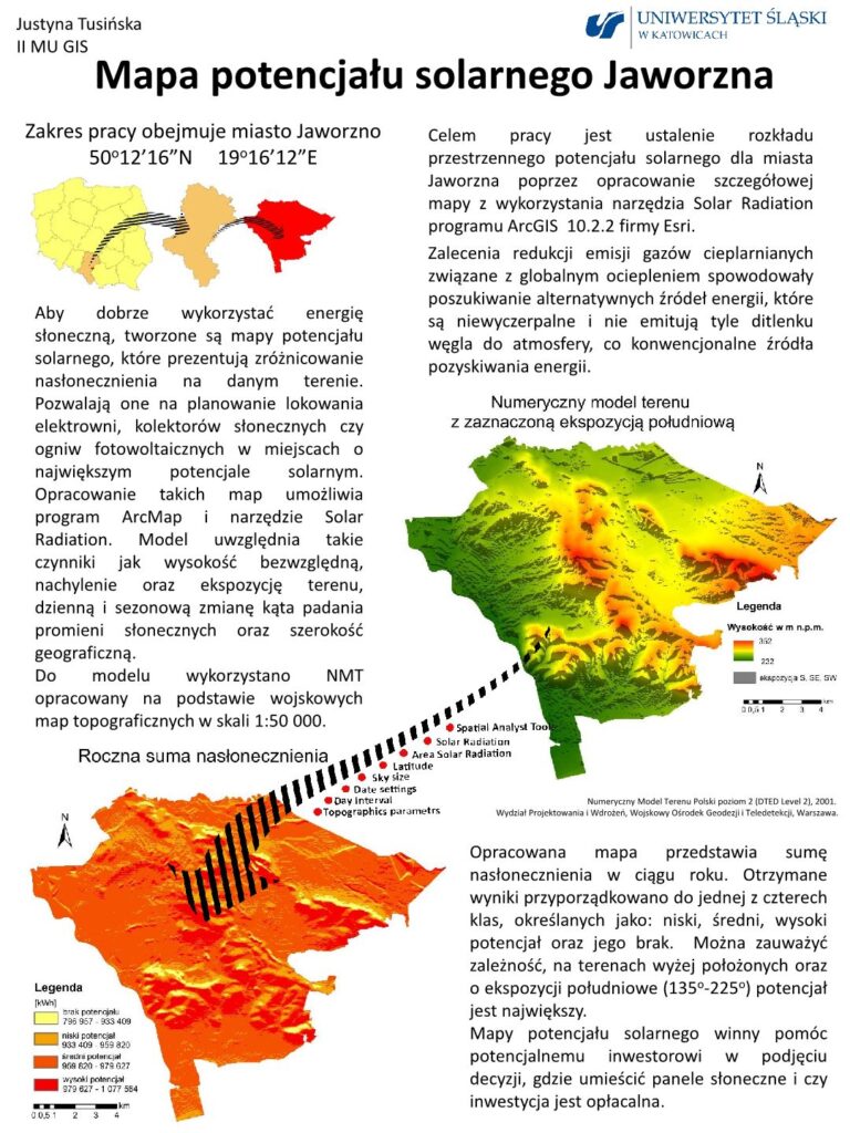 Justyna TUSIŃSKA Mapa potencjału solarnego Jaworzna